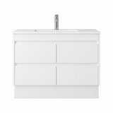 BV15 Gloss White Fingerpull Freestanding Vanity - 600 / 750 / 900 / 1200 / 1500 / 1800mm