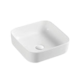 Rever Square Above Counter Ceramic Basin 370x370mm - Various Colours