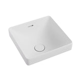 Tranquil Square Half Insert Ceramic Basin with Overflow 345x345mm - Various Colours