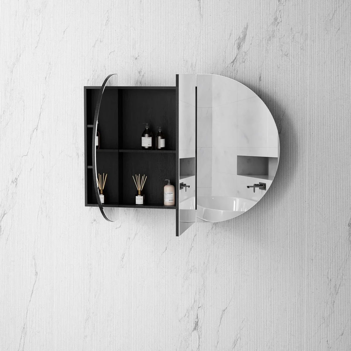 Oval Mirror Cabinet Pencil Edge 900x600 / 1200x750 / 1500x900mm - Various Colours