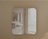 Soft Square Mirror Cabinet Pencil Edge 750/900/1200mm - Matte White / Woodgrain