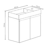 BV33WH Compact Wall Hung Vanity 500x250mm - Various Colours