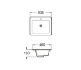 Elysium Rectangular Insert Ceramic Basin 535x450mm