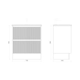 BV02 (460mm Depth) Wooden Fluted Freestanding Vanity- 750/ 900 / 1200 / 1500mm