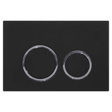 Round Button Flush Plate for R&T In-Wall Cistern Toilet - Black & Chrome