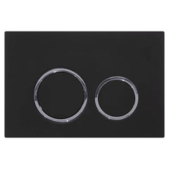 Round Button Flush Plate for R&T In-Wall Cistern Toilet - Black & Chrome