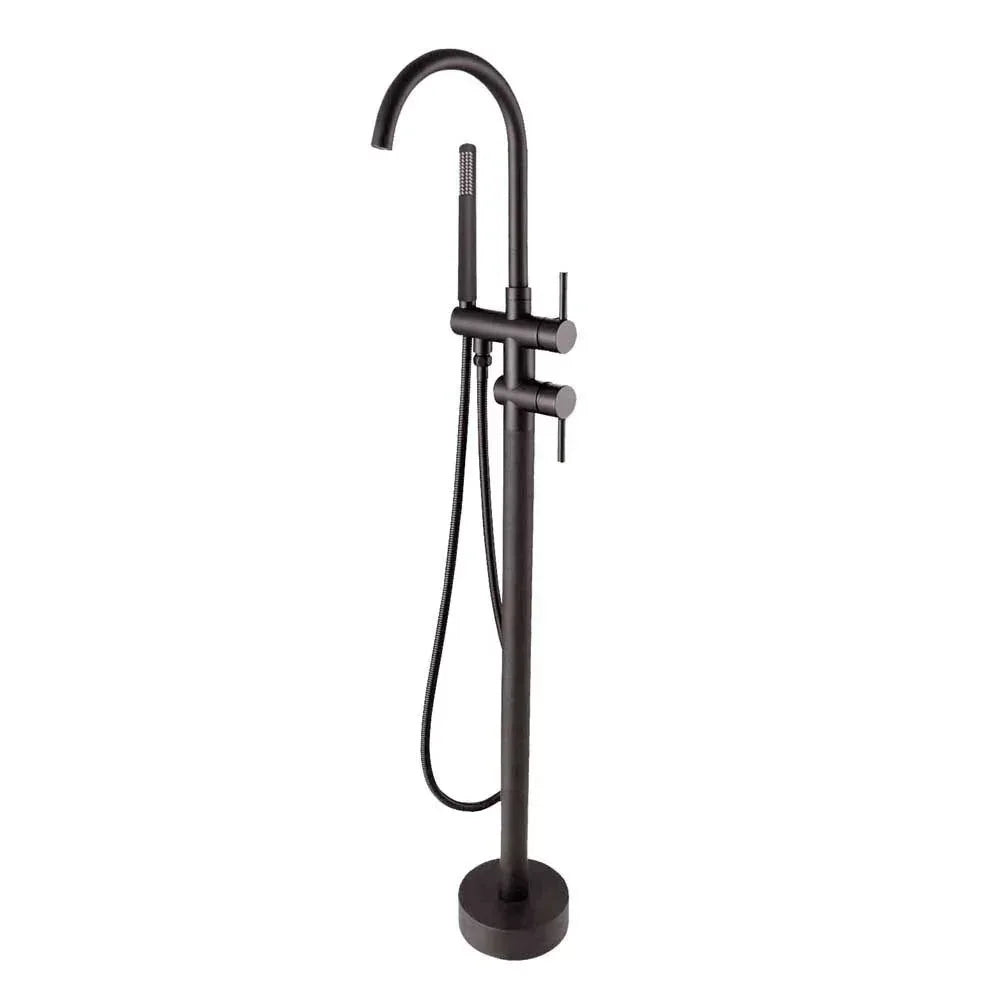 Round Freestanding Bath Mixer/Filler with Hand Shower Set - Various Colours