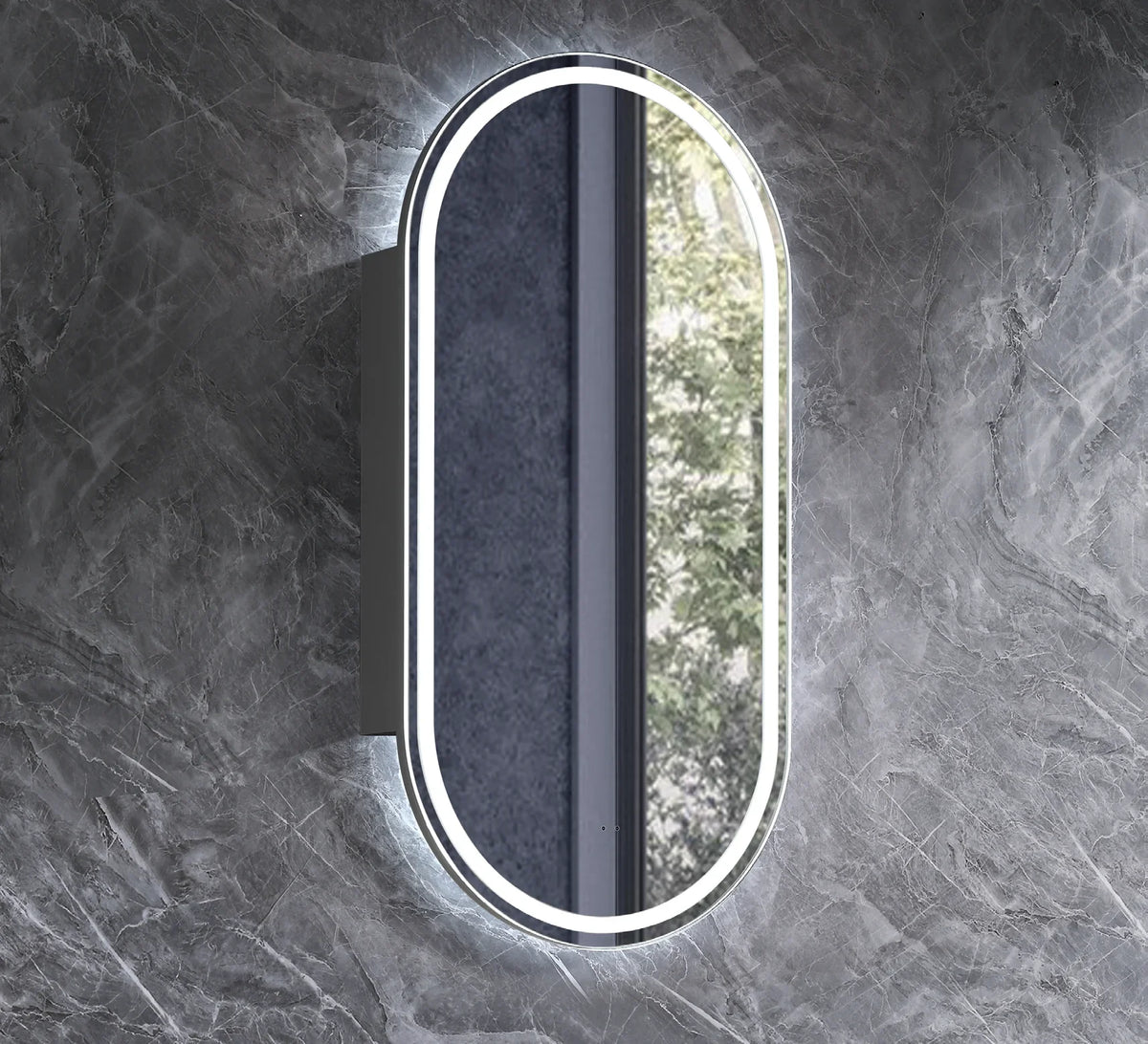 Arched Shape LED Mirror Cabinet with Demister 450x900mm - Various Colours