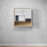 Mirror Cabinet with Open Shelf Pencil Edge - 600/750/900/1200/1500x800mm - Various Colours