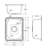 Single Bowl Topmount Laundry Sink 560x460 / 600x500 / 510x400mm - Stainless Steel