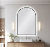 Arch Shape Framed LED Mirror with Demister 600x900mm - Various Colours Frame