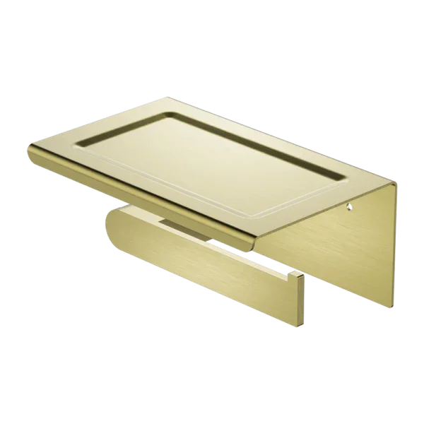 Nero Bianca Toilet Roll Holder with Shelf - Various Colours