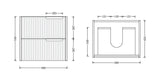 BV79WH Matte Black Fluted Fingerpull Wall Hung Vanity - 600 / 750 / 900 / 1200 / 1500S / 1500D