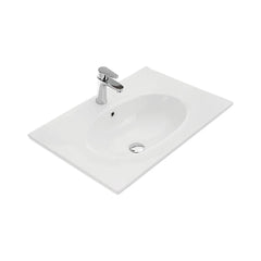 Gloss White Oval Bowl 465mm Depth Ceramic Vanity Top - Various Sizes