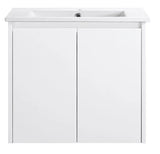 BV32WH Slimline (360mm depth) Gloss White Wall Hung Vanity - 600 / 750 / 900 / 1200mm