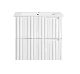 BV78WH Matte White Fluted Fingerpull Wall Hung Vanity - 600 / 750 / 900 / 1200 / 1500S / 1500D