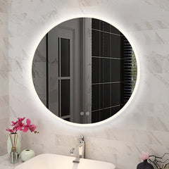 Round Frameless LED Mirror (Back Lit) with Demister 600mm / 750mm / 900mm