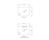 Otti Pure White (460mm Depth) Curved Solid Surface Flat Vanity Top - Various Sizes