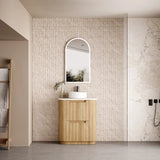 BV35 Fluted Natural Oak Curve Freestanding Vanity - 750 / 900 / 1200 / 1500 / 1800mm