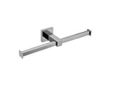 Square Twin Toilet Roll Holder - Chrome