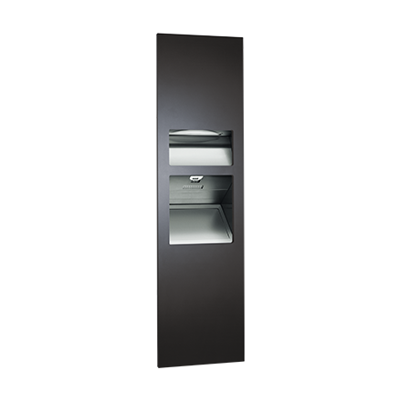 TURBO 3in1 PAPER TOWEL DISPENSER, HIGH-SPEED HAND DRYER & WASTE BIN – FULLY RECESSED, MATTE BLACK, PIATTO™ COLLECTION (10-64672-2-41)