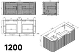 BV28WH Matte White Fluted Curve Wall Hung Vanity - 900 / 1200 / 1500mm