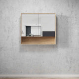 Mirror Cabinet with Open Shelf Pencil Edge - 600/750/900/1200/1500x800mm - Various Colours