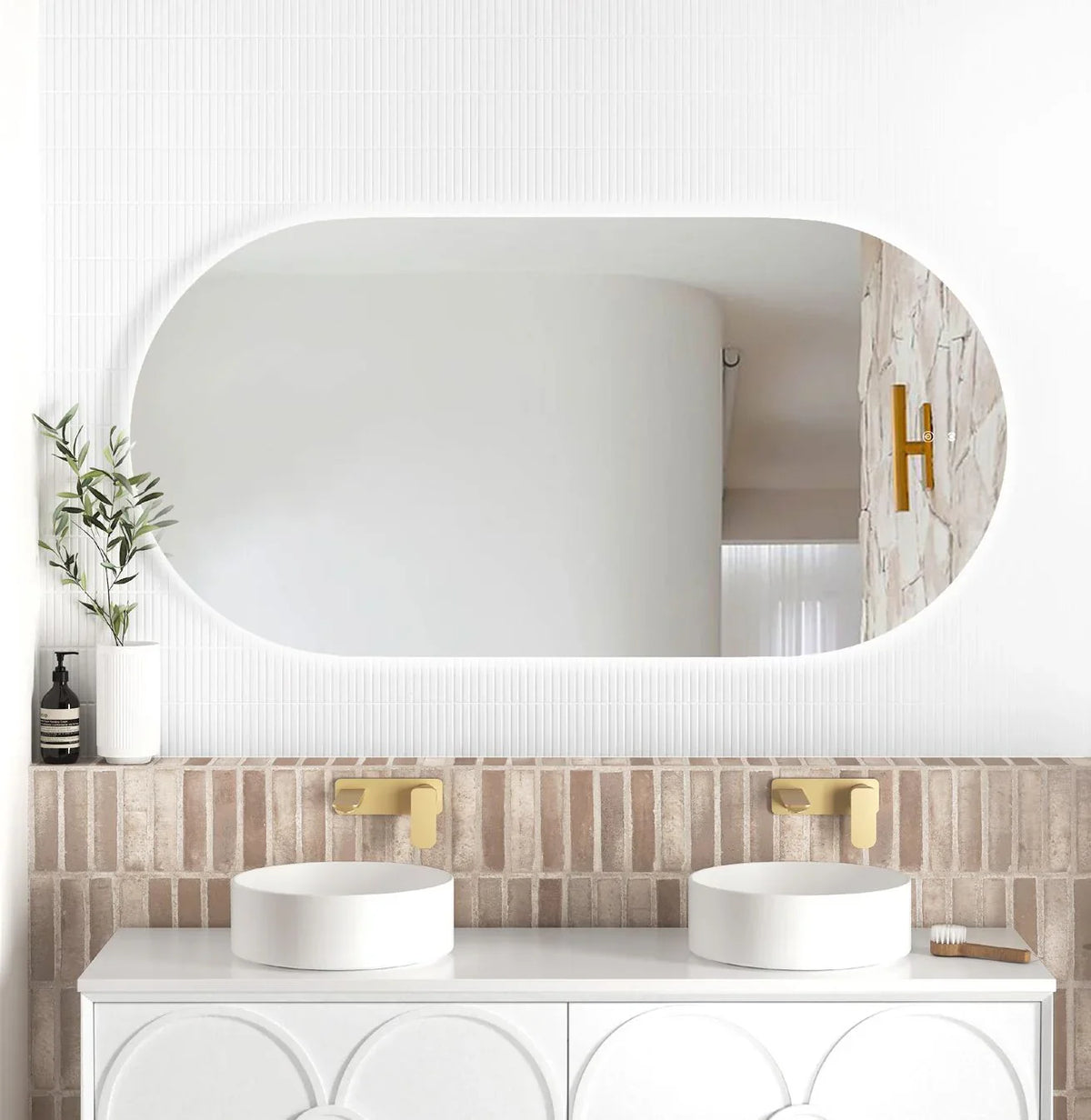 Oval LED Mirror Backlit 1200/1500/1800x750mm - Various Colors Frame