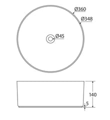 Tide Round Counter Top Ceramic Basin with Overflow 360x360mm - Matte Olive (Stock Clearance)