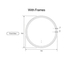 Round LED Mirror Touchless Switch with Demister 700mm / 900mm - Frameless / With Frame