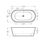Oval Freestanding Bath 1500 / 1700 mm - Matte White