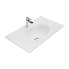 Gloss White Oval Bowl 465mm Depth Ceramic Vanity Top - Various Sizes