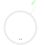 Round Frameless LED Mirror (Back Lit) with Demister 600mm / 750mm / 900mm