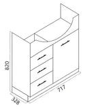 BV37 Gloss White Semi-Recessed Freestanding Vanity - 410 / 550 / 650 / 750 / 900 / 1200mm