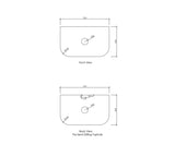 Otti Pure White (460mm Depth) Curved Solid Surface Flat Vanity Top - Various Sizes