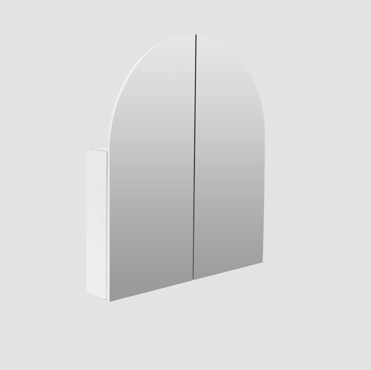 Moon Shape Mirror Cabinet Pencil Edge 800x900mm / 1200x800mm - Matte White / Woodgrain