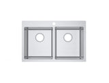 Double Bowls Top Mount Kitchen / Laundry Sink With Tap Hole 806x514mm