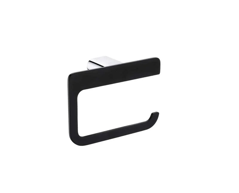 Soft Square Toilet Roll Holder - Chrome / Black