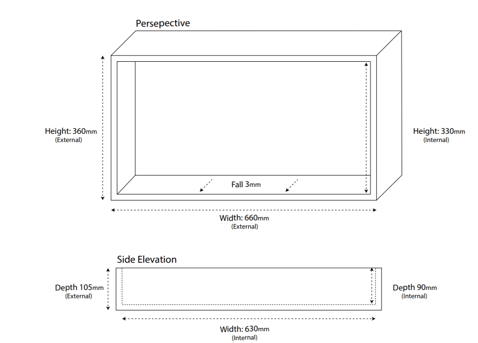 Shower Wall Niche - Various Sizes