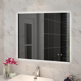 Rectangle Frameless Back Lit LED Bathroom Mirror Touch-on Switch - Various Sizes