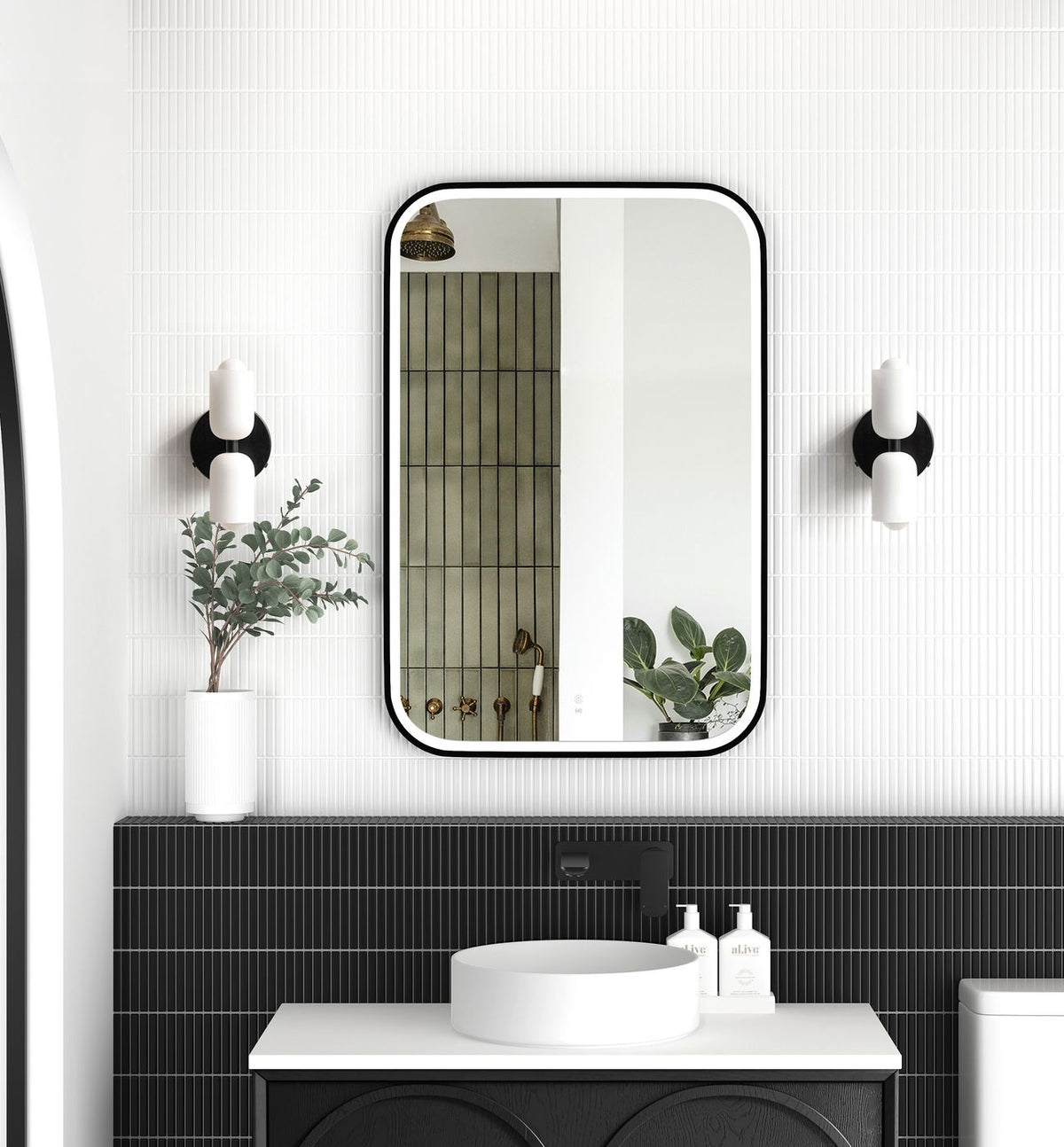 Rectangle Curved LED Mirrors - 900/1200/1500mm - Frameless/With Frame