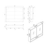 Timber Veneer Mirror Cabinet with Open Shelf Pencil Edge - 750/900/1200x750mm - Various Colours