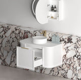 BV57WH Matte White Shaker Curved Wall Hung Vanity - 600 / 750 / 900 / 1200 / 1500 / 1800mm