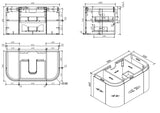 BV50WH (500mm Depth) Wooden Curved Wall Hung Vanity- 900 / 1200 / 1500mm