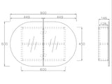 Oval Mirror Cabinet Pencil Edge 900x600 / 1200x750 / 1500x900mm - Various Colours