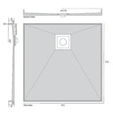 Tile Over Shower Tray with Slotted Drain(Australian Made) -915x915 Rear Waste (Stock Clearance)