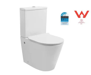 Short Projection Back To Wall Rimless Flush Toilet Suite with Soft Close Seat - White (4 Star)