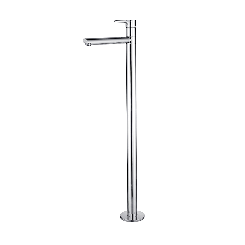 Round Freestanding Bath Mixer / Filler with Spout - Chrome