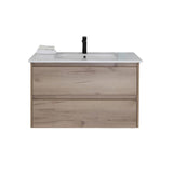 BV10WH Dark Oak Fingerpull Wall Hung Vanity - 600 / 750 / 900 / 1200 / 1500S / 1500D / 1800mm