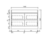 BV15 Gloss White Fingerpull Freestanding Vanity - 600 / 750 / 900 / 1200 / 1500 / 1800mm